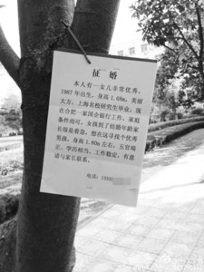 合肥一母亲为“白富美”女儿征婚 征婚柬