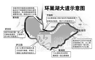 环巢湖大道 环巢湖大道示意图