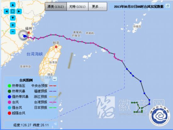 台风潭美今明携大风暴雨袭击安徽 8月22日早上6点台风实况数据