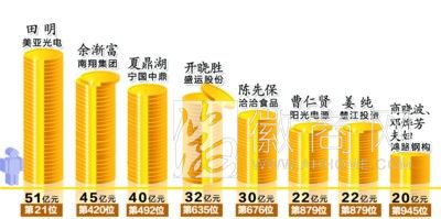安徽8人登2013胡润百富榜 安徽上榜8富豪