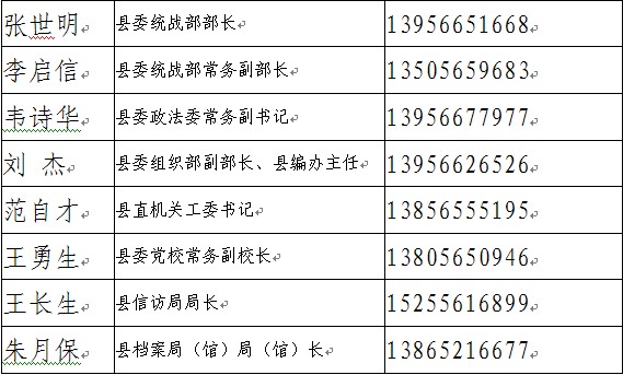 庐江 领导手机号码