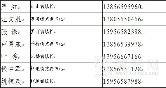 庐江 领导手机号码