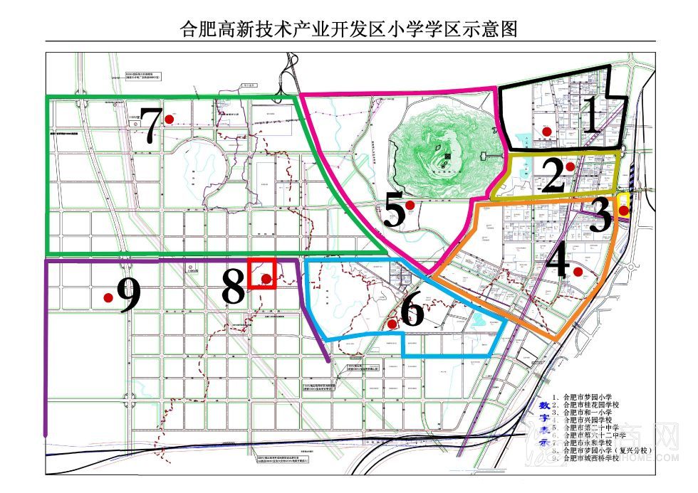 2014年合肥市学区划分 高新区中小学学区