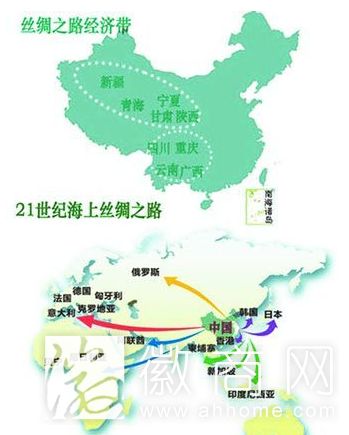 一带一路”示意图
